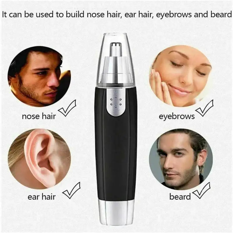 Aparador elétrico de pelos portátil para nariz, orelha, rosto. Depilador facial
