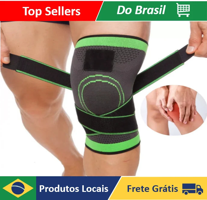 Joelheira de compressão articular com tiras cruzadas Tensor articular