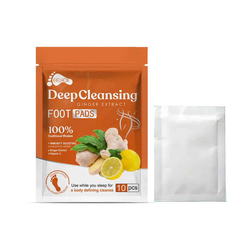 Almofadas de pé de bambu natural e gengibre, almofadas de limpeza profunda para cuidados com os pés, melhoram o sono, desintoxicação e modelagem corporal
